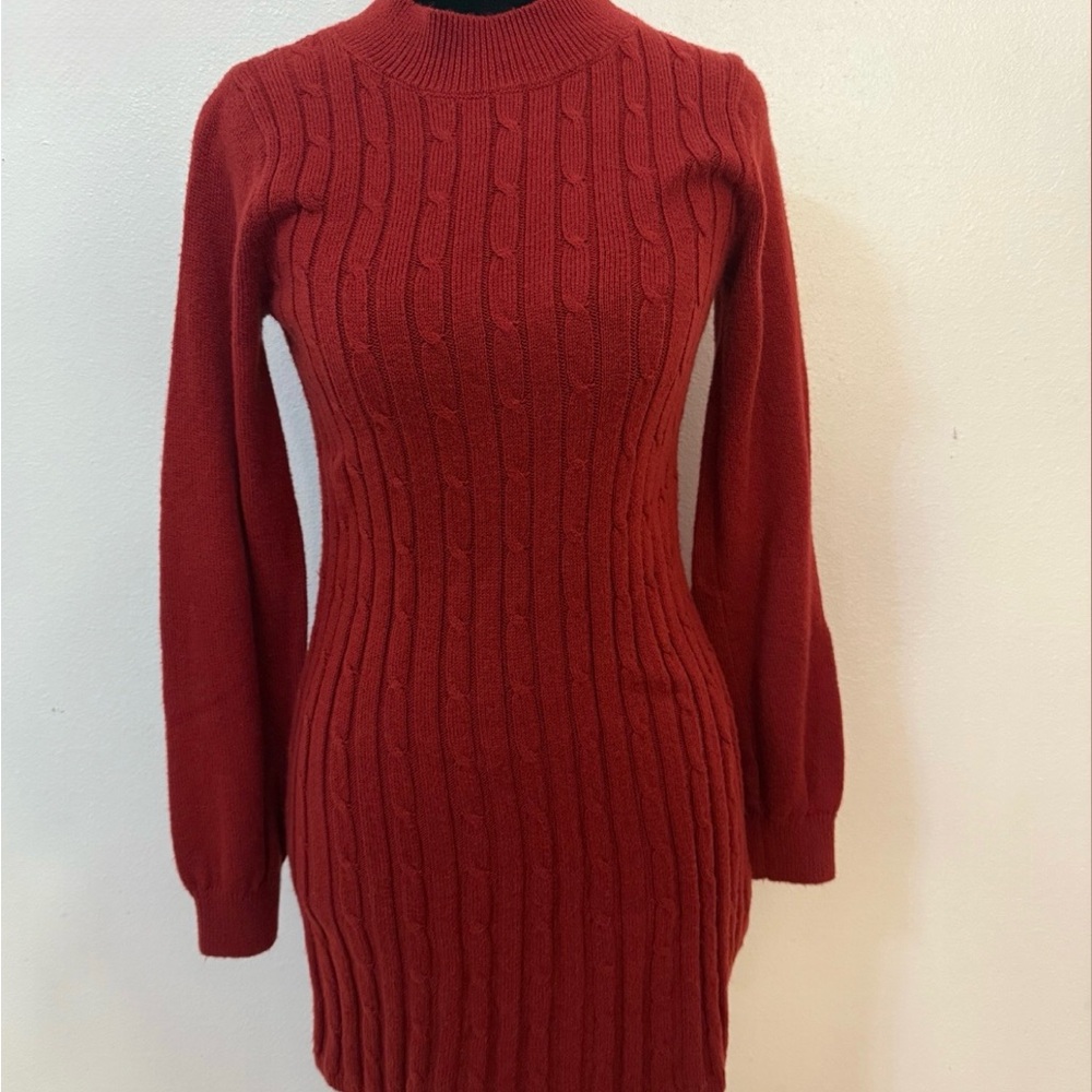 Abercrombie Kids Red Mock Neck Bodycon Dress